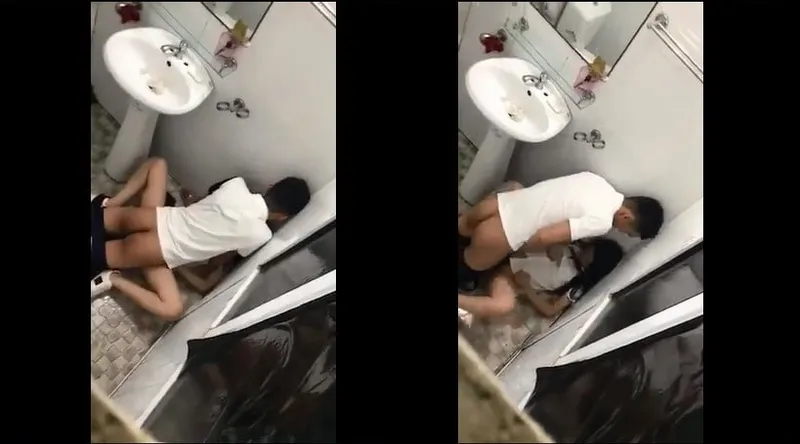 Ghệ say xỉn và tình nhân trong phòng tắm nhà hàng